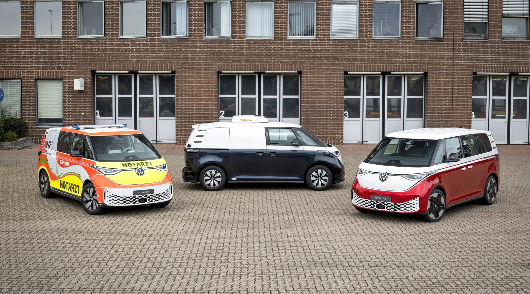 Drei Aufbauvarianten des VW ID. Buzz