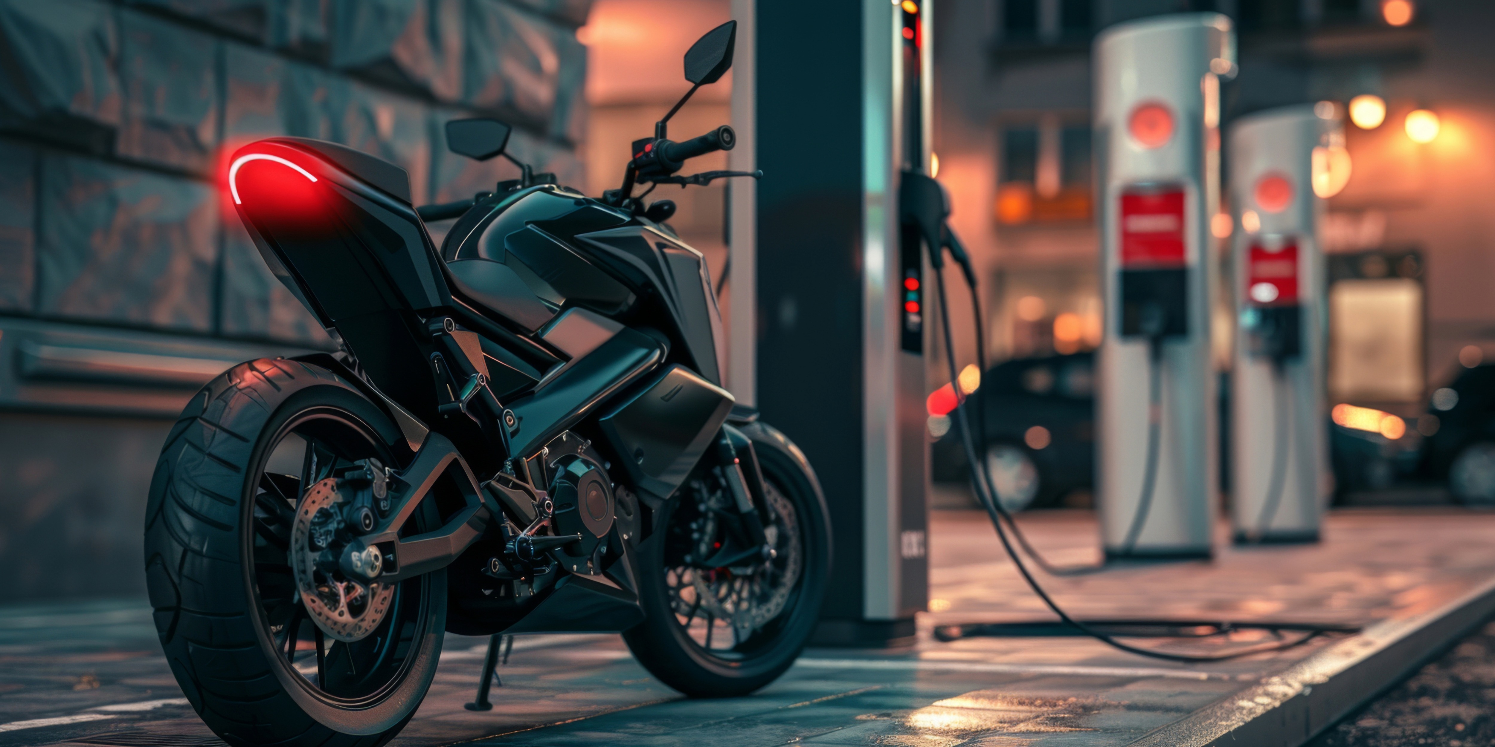 Elektromotorrad an Ladestation — Rekuperation als Fahrdynamik-Werkzeug