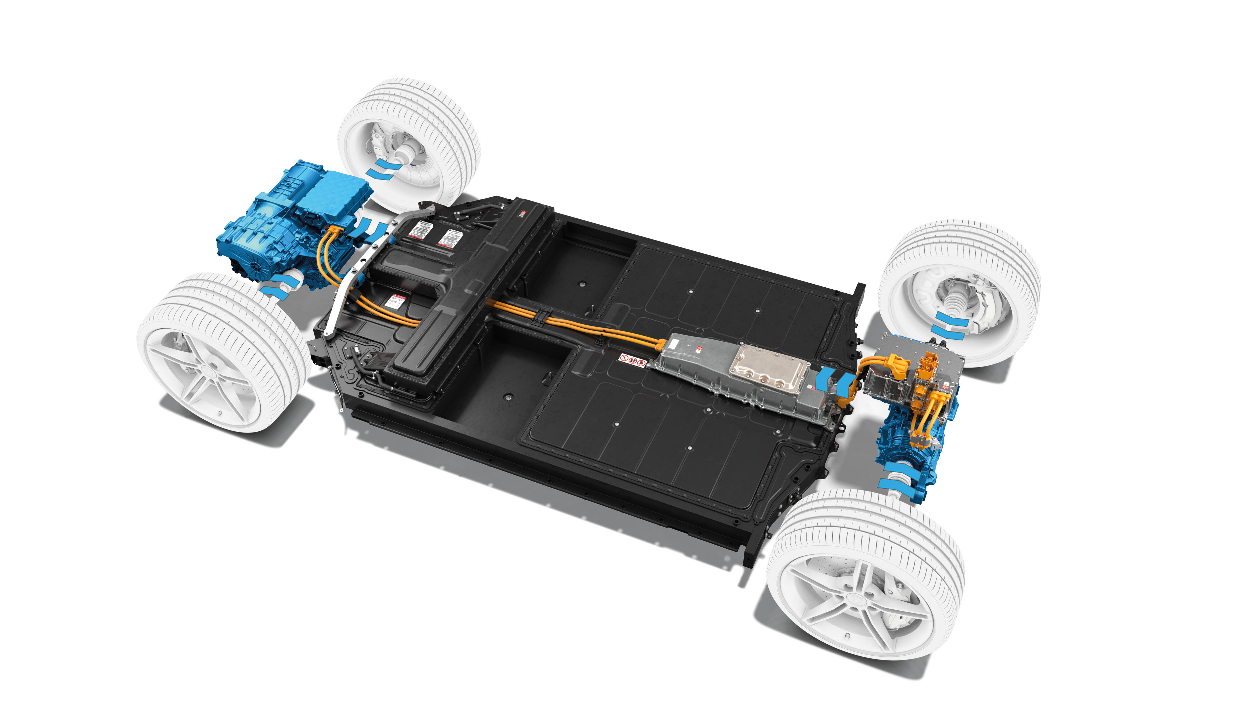 Porsche Taycan Antriebsstrang mit zwei E-Motoren